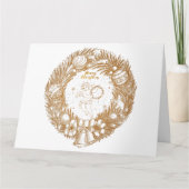 Golden Kerstmis Angel-Wreath-Merry kerst Kaart (Voorkant)