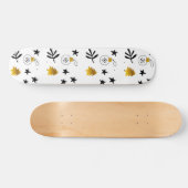 Golden kerstpine Tree Star en Ornamenten Skateboard (Horizontaal)