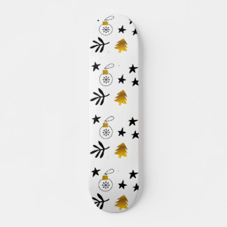 Golden kerstpine Tree Star en Ornamenten Skateboard