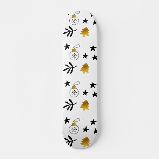 Golden kerstpine Tree Star en Ornamenten Skateboard (Voorkant)
