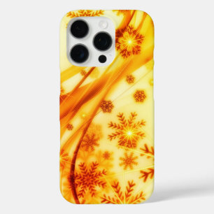 Golden kerstsnowflakes iPhone 16 pro hoesje