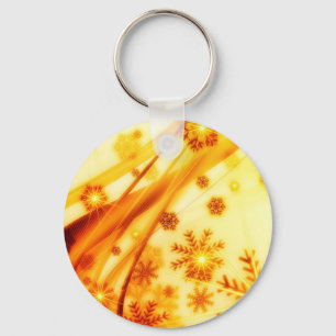 Golden kerstsnowflakes sleutelhanger