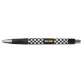 Golden King op Black and White Chess Pattern Pen (Voorkant)