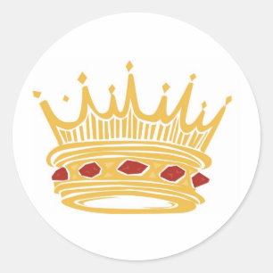 Golden King's Crown Queen's Jewels Royalty Ronde Sticker