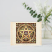 Golden Knotwork Pentacle Briefkaart (Staand voorkant)