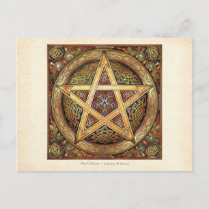 Golden Knotwork Pentacle Briefkaart