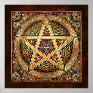 Golden Knotwork Pentacle Poster (22x22 inch)