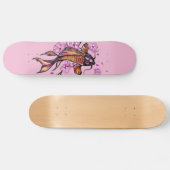 Golden Koi Carp en Roze bloesems Skateboard (Horizontaal)