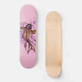 Golden Koi Carp en Roze bloesems Skateboard (Voorkant)