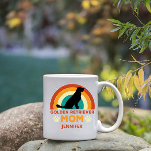 Golden Lab Dog Mom Sunset gepersonaliseerd Koffiemok