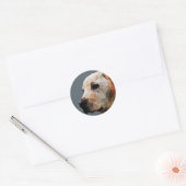 Golden Lab Low Polykunst Ronde Sticker (Envelop)