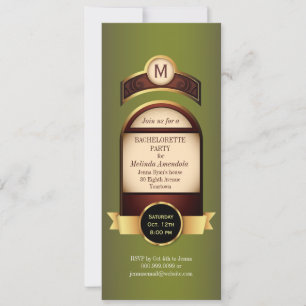 Golden Label Bachelorette-uitnodiging Kaart