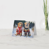 Golden Labrador Dogs Christmas Kaart (Voorkant)