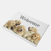 Golden Labrador Puppy Pile Deurmat (Schuin)