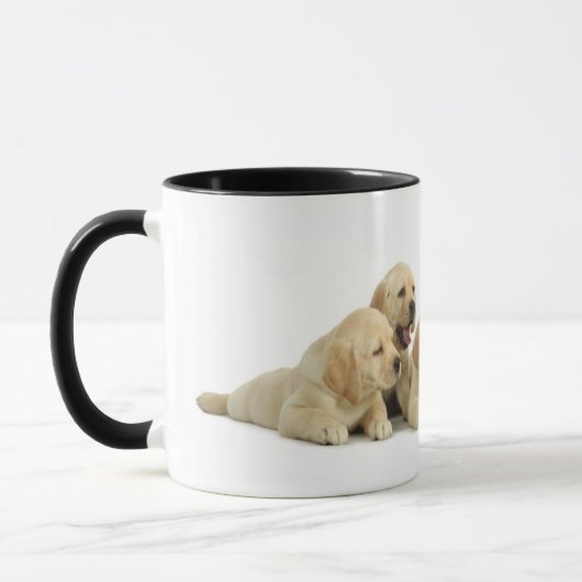Golden Labrador Puppy Pile Mok (Links)