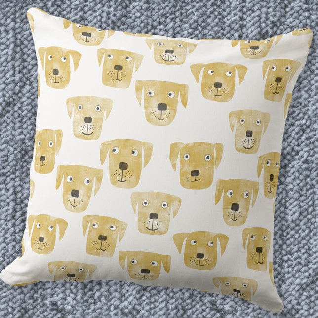 Golden Labrador Retriever Dog Kussen (Golden Labrador Retriever dog pattern throw pillow)