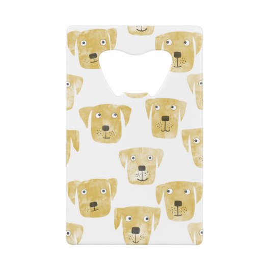 Golden Labrador Retriever Dogs Kredietkaart Flessenopener (Voorkant)
