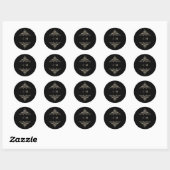 Golden Lace Romantic Monogrammed Wedding Initialen Ronde Sticker (Vel)
