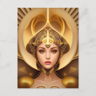 Golden Lady Cyborg Briefkaart