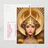 Golden Lady Cyborg Briefkaart (Voorkant / Achterkant)