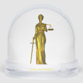 Golden Lady Justice on White Sneeuwbol (Achterkant)