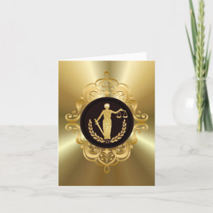 Golden Lady of Justice Blank past Kaart aan