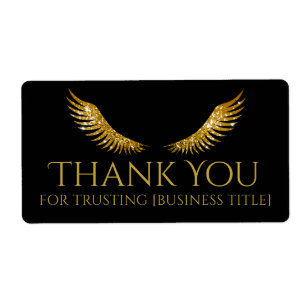 Golden Lash Wings Étiquette noir