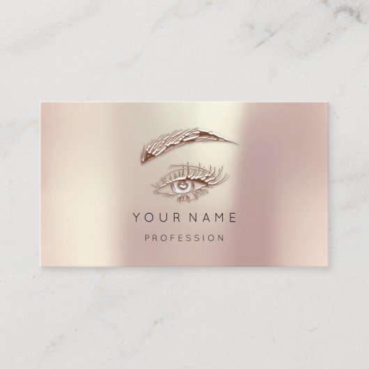 Golden Lashes Brows Makeup Logo Roos Blush Visitekaartje (Voorkant)