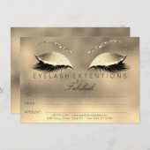 Golden Lashes Extension Makeup Certificate Gift (Voorkant / Achterkant)