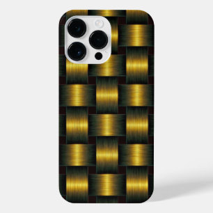Golden Lattice Black Gold iPhone 14 Pro Max Hoesje