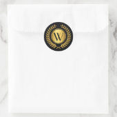 Golden Laurel krans monogram Ronde Sticker (Tas)