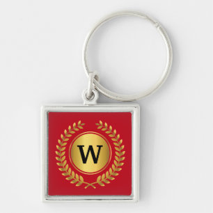 Golden Laurel krans monogram Sleutelhanger