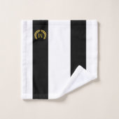 Golden Laurel & Monogram sur Black & White (Gant de toilette)