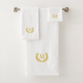 Golden Laurel & Monogram sur Blanc (En situation)