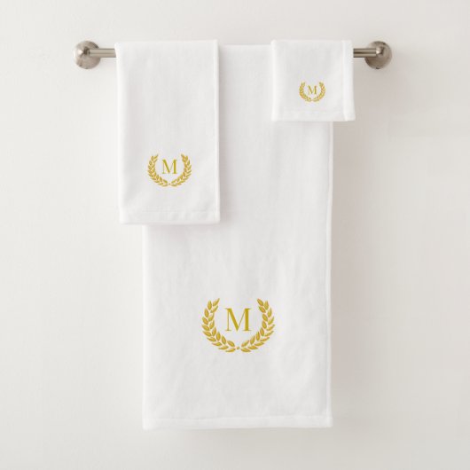 Golden Laurel & Monogram sur Blanc (En situation)