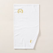Golden Laurel & Monogram sur Blanc (Serviette à main)