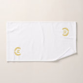 Golden Laurel & Monogram sur Blanc (Serviette à main)