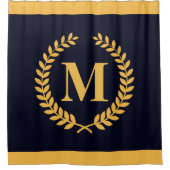 Golden Laurel Wreath Monogram Douchegordijn (Voorkant)