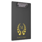 Golden Laurel Wreath Monogram Klembord (Rechts)