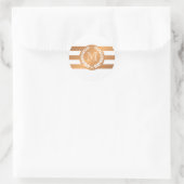 Golden Laurel Wreath Monogram Ronde Sticker (Tas)