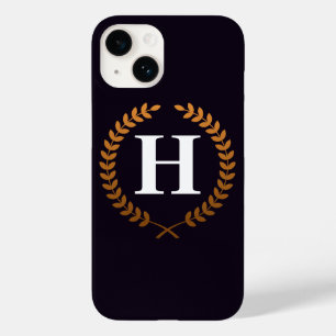 Golden Laurel Wreaths Monogram Case-Mate iPhone 14 Hoesje