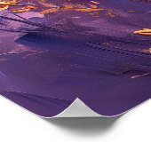 Golden Lavender Flowers Wall Art Print Poster (Coin)