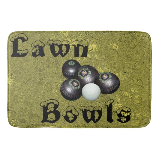 Golden Lawn Bowls Design, Memory Foam Bathmat Badmat (Voorkant)