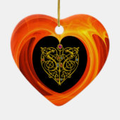 GOLDEN LEAF - CELTISCHE HART KERAMISCH ORNAMENT (Achterkant)