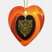 GOLDEN LEAF - CELTISCHE HART KERAMISCH ORNAMENT (Links)