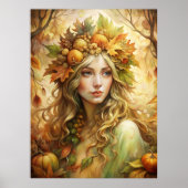 Golden Leaf Fairy – ETHERISCHE herfstmuur Art Prin Poster (Voorkant)