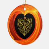 GOLDEN LEAF KERAMISCH ORNAMENT (Links)