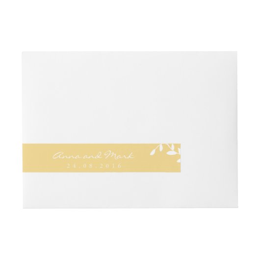 Golden Leaf Long Label Omwikkelbaar Adreslabel (Voorkant)