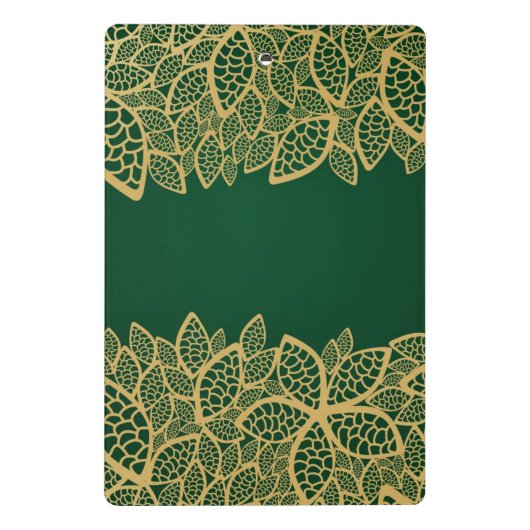 Golden leaf op groene achtergrond mini klembord (Achterkant)