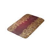 Golden leaf op rode achtergrond badmat (Gekanteld)